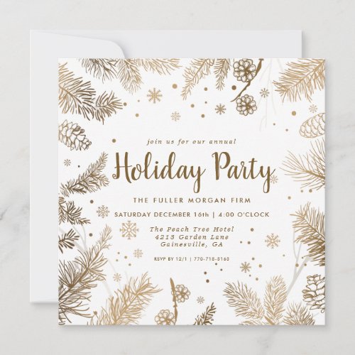 Gilded Gold Corporate Holiday Party Invitation
