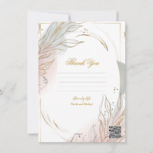 Gilded Gold Sage & Blush Botanical Wedding Invitation
