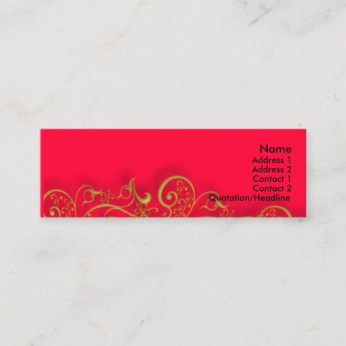 gilded gold swirls skinny profile card business card templates