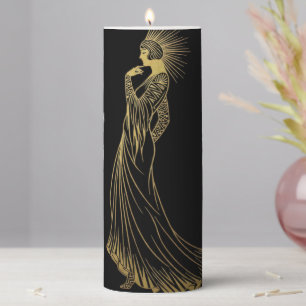 Gilded Grace Pillar Candle
