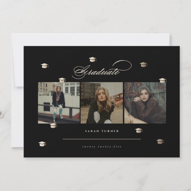 Gilded Graduate | Elegant Graduation Invitiation Invitation (Front)