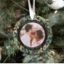 Gilded Greenery Black Married and Merry Two Photo Ornament