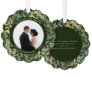Gilded Greenery Green | Married and Merry Photo Ornament Card