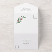 Gilded Greenery on White | Christmas Wedding All In One Invitation (Outside)