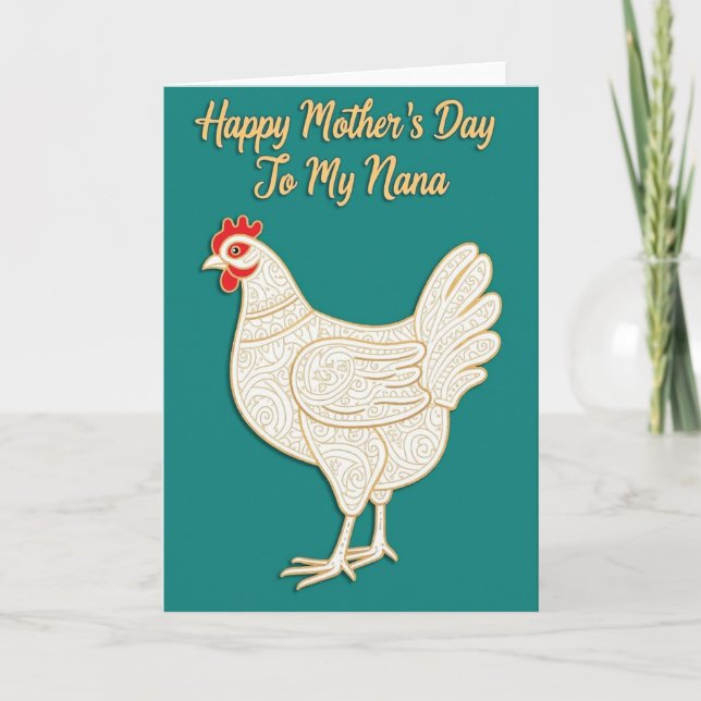 Gilded Hen Mothers Day Card (Front)