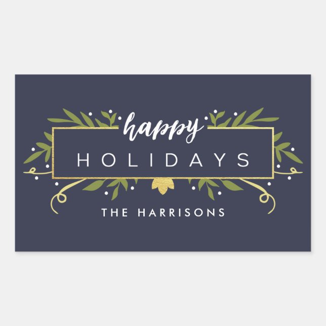 Gilded Holiday Personalized Stickers (Front)