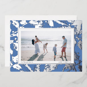 Gilded Holly Frame Grandmillennial Family Foil Holiday Card