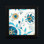 Gilded Indigo Flowers with White Background Keepsake Box<br><div class="desc">An Erica J. Vess original,  gilded indigo flowers rest on a white background. A simple,  subtle painting that anyone would love to receive as a gift!</div>