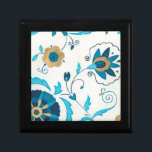 Gilded Indigo Flowers with White Background Keepsake Box<br><div class="desc">An Erica J. Vess original,  gilded indigo flowers rest on a white background. A simple,  subtle painting that anyone would love to receive as a gift!</div>