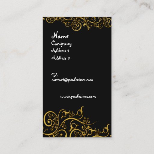 Customizable Gilded iron swirls business card