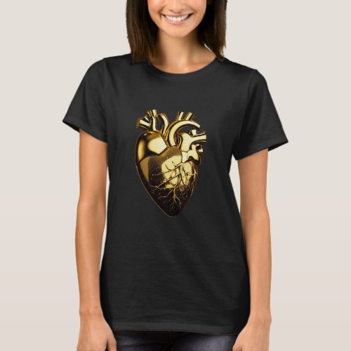Gilded Love Golden Heart T_Shirt