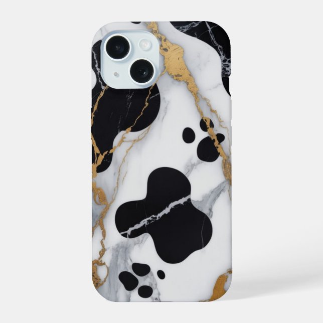 Gilded Marble Cow Iphone Case (Back)