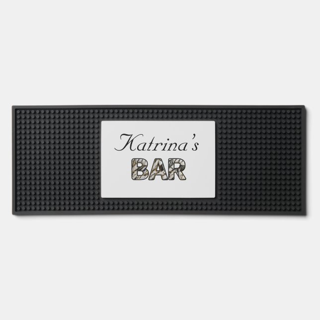 Gilded Marble Lettering Bar Mat (Front)