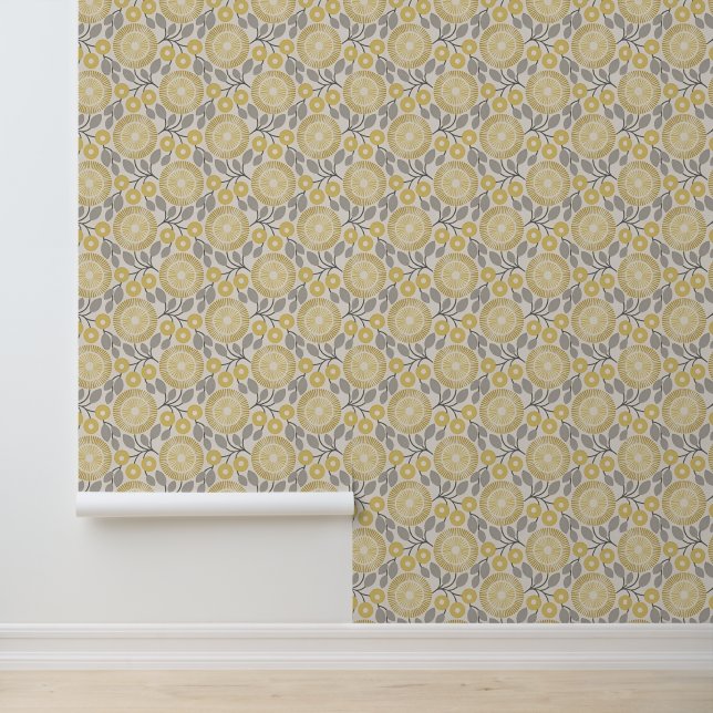 Gilded Meadow Bloom Wallpaper (Application)