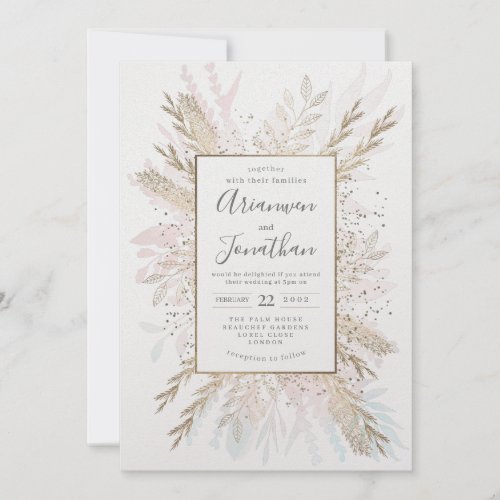Gilded Meadow hint of color watercolour and foil Holiday Card