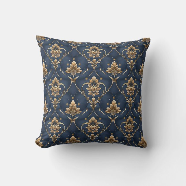 Gilded Midnight Elegance Princesscore Throw Pillow (Front)