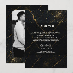 Gilded Midnight Marble Black & Gold Wedding Invitation