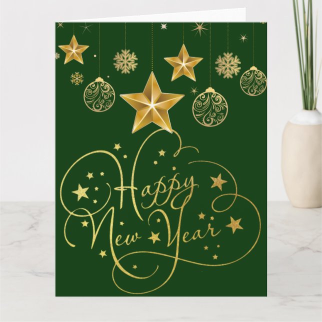Gilded Midnight New Year’s Eve Card – Luxury  (Front)