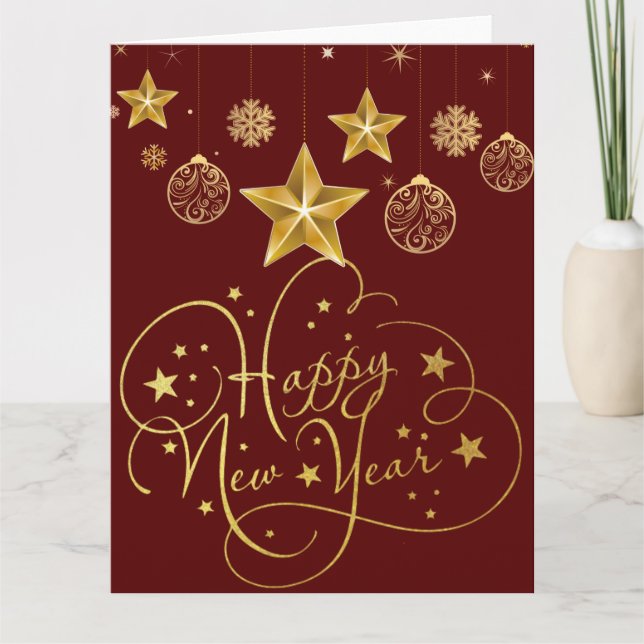 Gilded Midnight New Year’s Eve Card – Luxury  (Front)