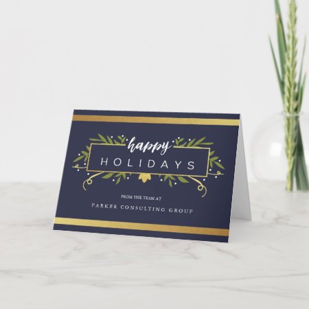 Gilded Modern Holiday Corporate Holiday Card