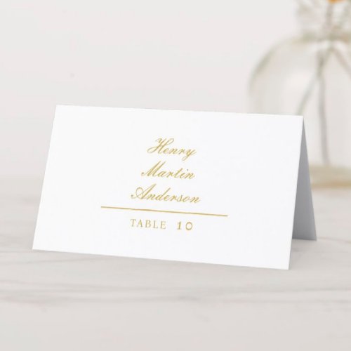 Gilded Monogram Wedding Table Number Place Card