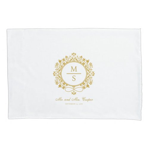 Gilded Monogram Wedding White and gold