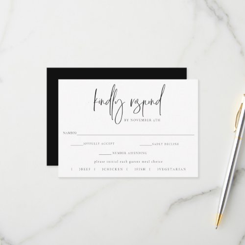 Gilded Moon Phase Wedding RSVP Meal Choice