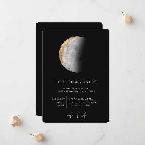 Gilded Moon Wedding Invitation