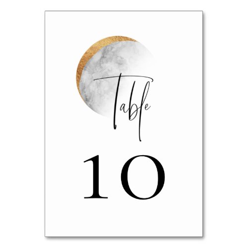 Gilded Moon Wedding Table Number