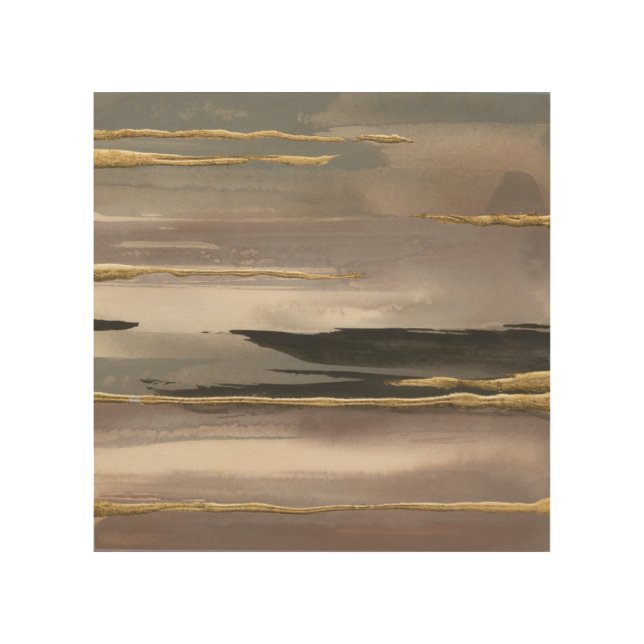 Gilded Morning Fog II Gold Abstract Print (Front)