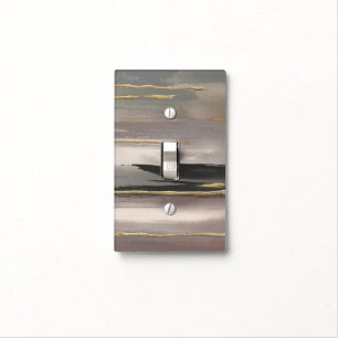 Gilded Morning Fog II Gold Abstract Print Light Switch Cover