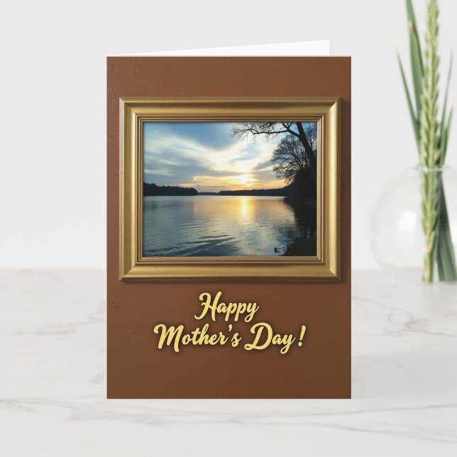 Gilded Mothers Day Waterscape Card (Front)