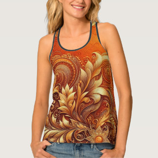 Gilded Orange Glamour  Tank Top