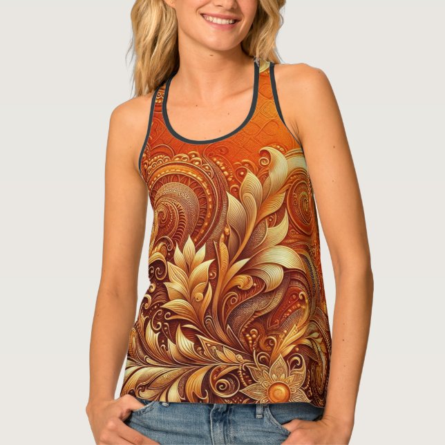 Gilded Orange Glamour  Tank Top (Front)
