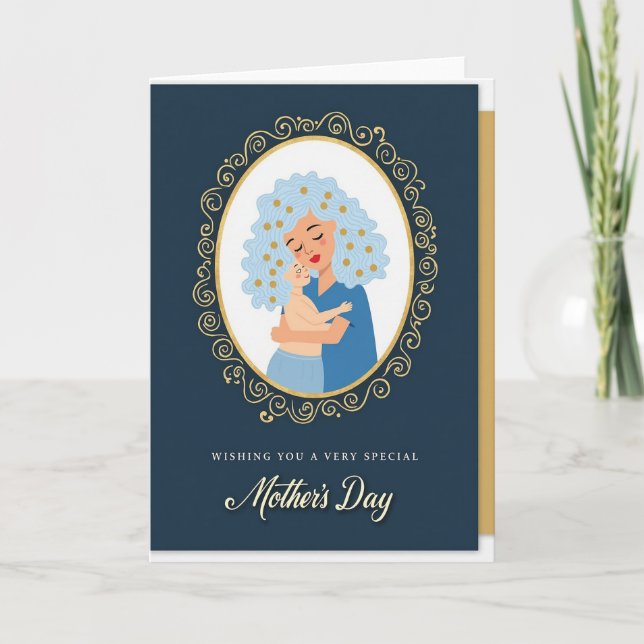 Gilded Oval Mothers Love Card (Front)