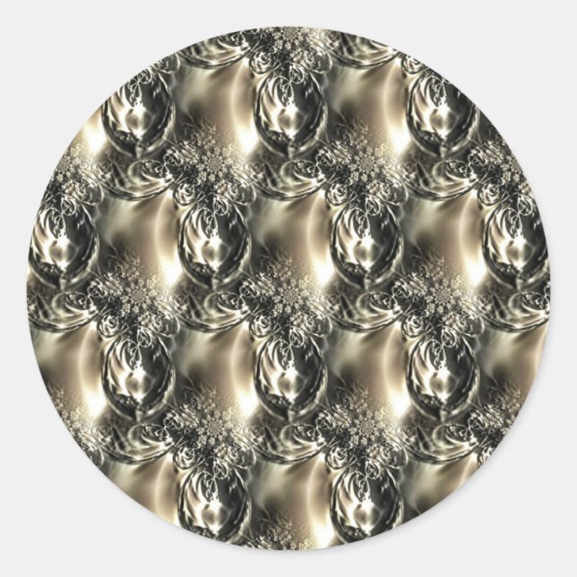 Gilded Pearls Classic Round Sticker (Front)