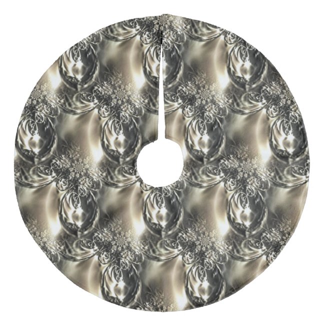 Gilded Pearls Fleece Tree Skirt (Front)