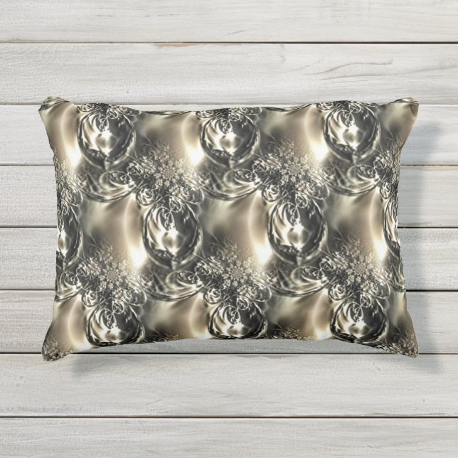 Gilded Pearls Outdoor Pillow (Front)