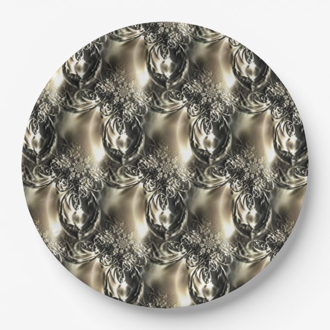 Gilded Pearls Paper Plates (Front)