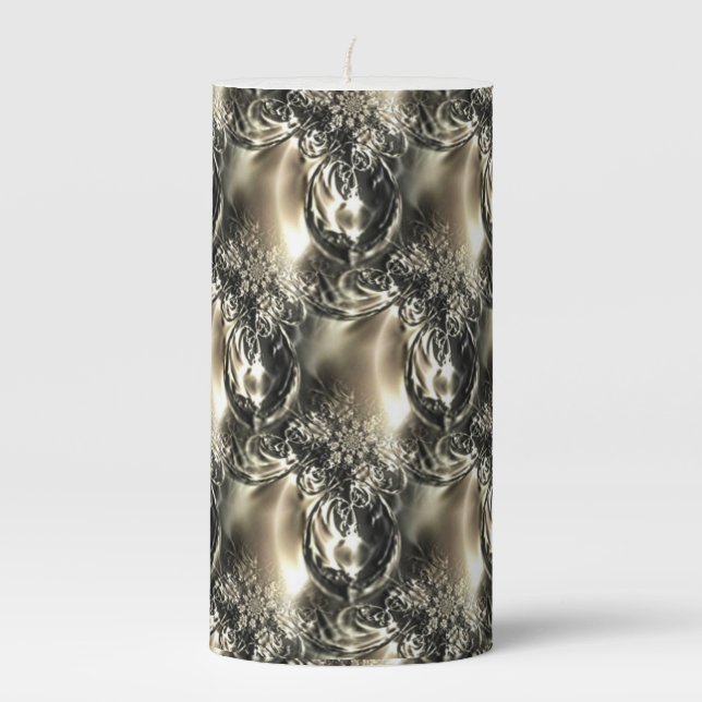 Gilded Pearls Pillar Candle (Front)