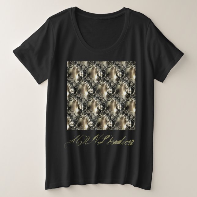 Gilded Pearls Plus Size T-Shirt (Design Front)