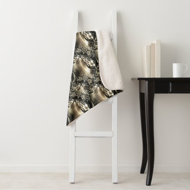 Gilded Pearls Sherpa Blanket (In Situ)