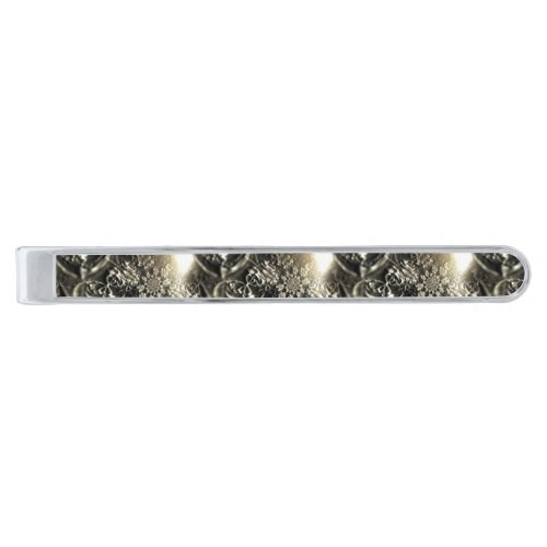 Gilded Pearls Silver Finish Tie Bar