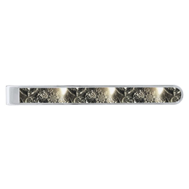 Gilded Pearls Silver Finish Tie Bar (Front)