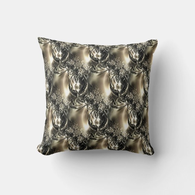 Gilded Pearls Throw Pillow (Front)