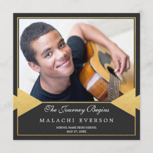Gilded Photo Graduation Party Invitation