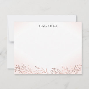 Gilded rose gold botanical personalized Stationery Note Card