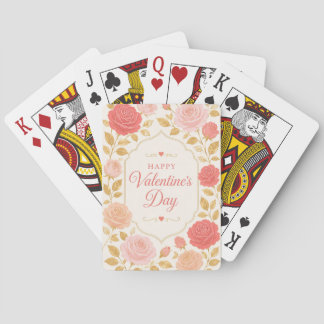 Gilded Rose Valentine Romance Poker Cards