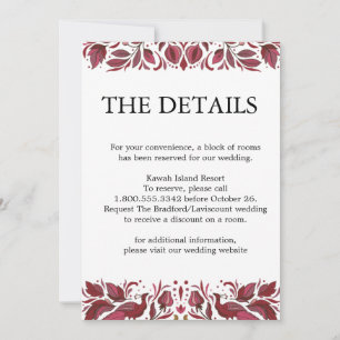 Gilded Royal Elegance Wedding Detail Card