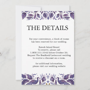 Gilded Royal Elegance Wedding Detail Card